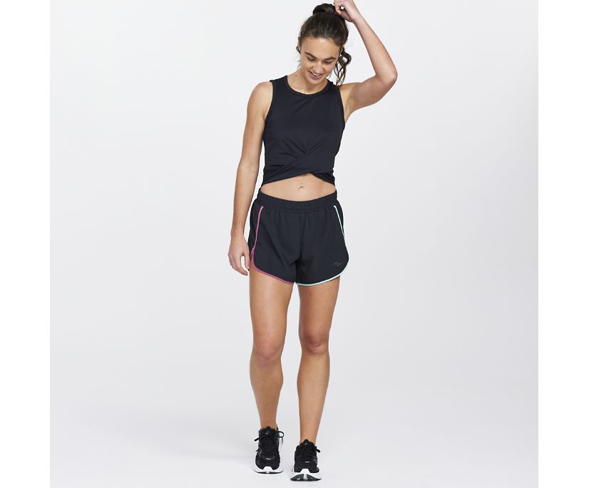 Saucony Dash Crop Top Ženske Tops Crne | JM7S8JXZ