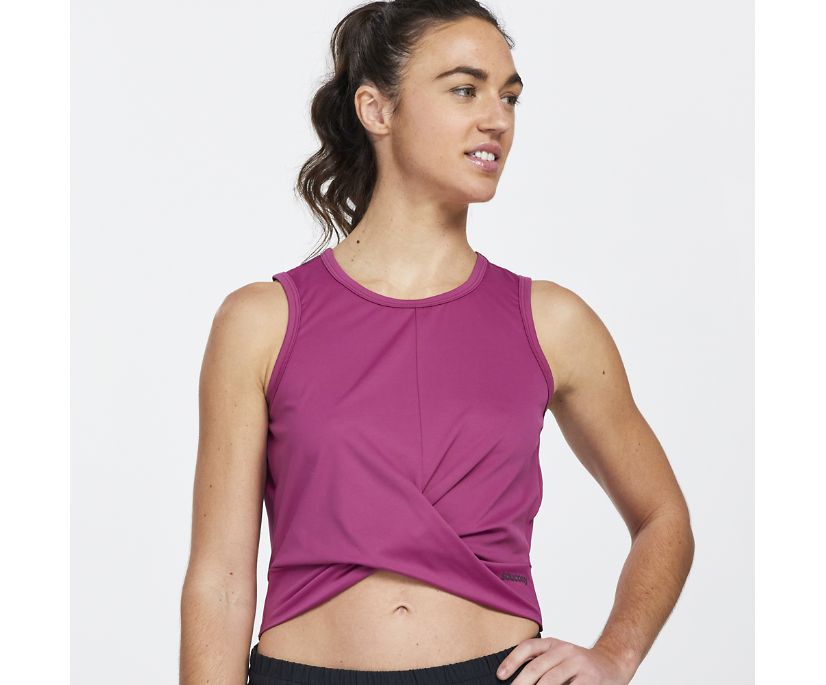 Saucony Dash Crop Top Ženske Tops Roze | 6QAMD3EV