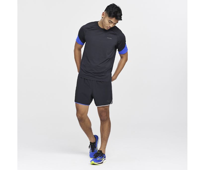 Saucony Dash Short Sleeve Muške Tops Crne | 2311MVQ3