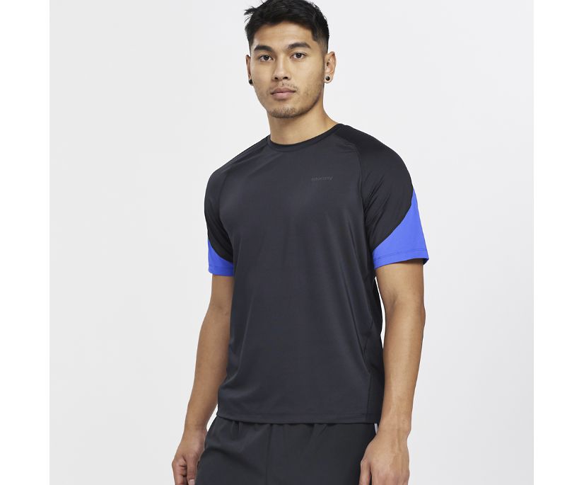 Saucony Dash Short Sleeve Muške Tops Crne | 2311MVQ3