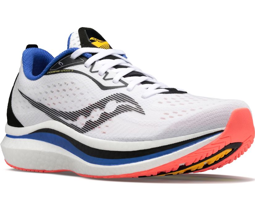 Saucony Endorphin Speed 2 Muške Running Patike Bijele Narančaste | 598K9TDG