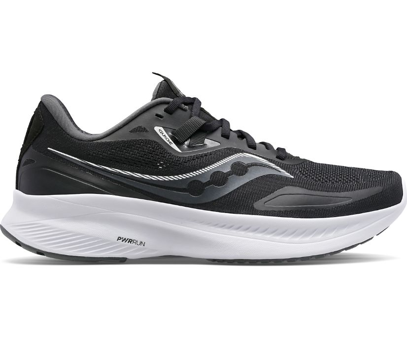 Saucony Guide 15 Wide Muške Running Patike Crne Bijele | 33V4NRJX