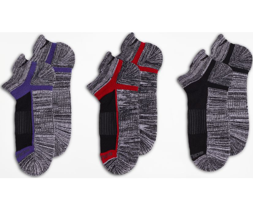 Saucony Inferno No Show Tab 3-Pack Socks Ženske Čarape Crne Sive | 7KD854SU