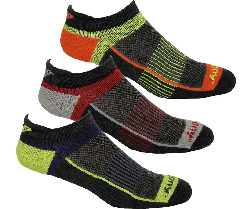 Saucony Inferno No Show Tab 3-Pack Socks Muške Čarape Tamno Sive | IKIW7PWN