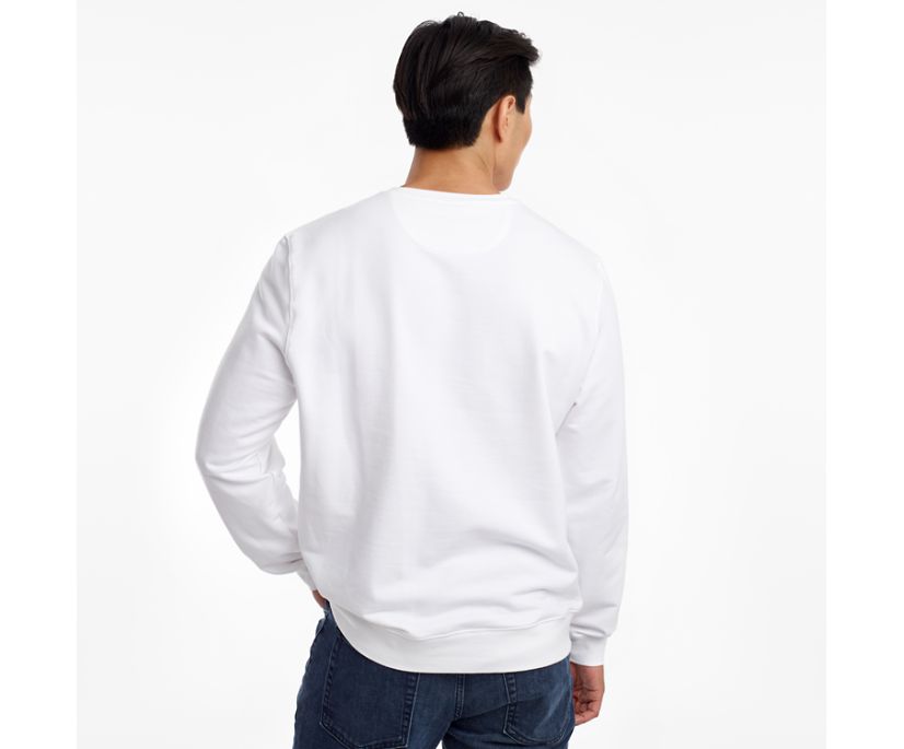 Saucony Rested Crewneck Muške Tops Bijele | WEB4BPKC