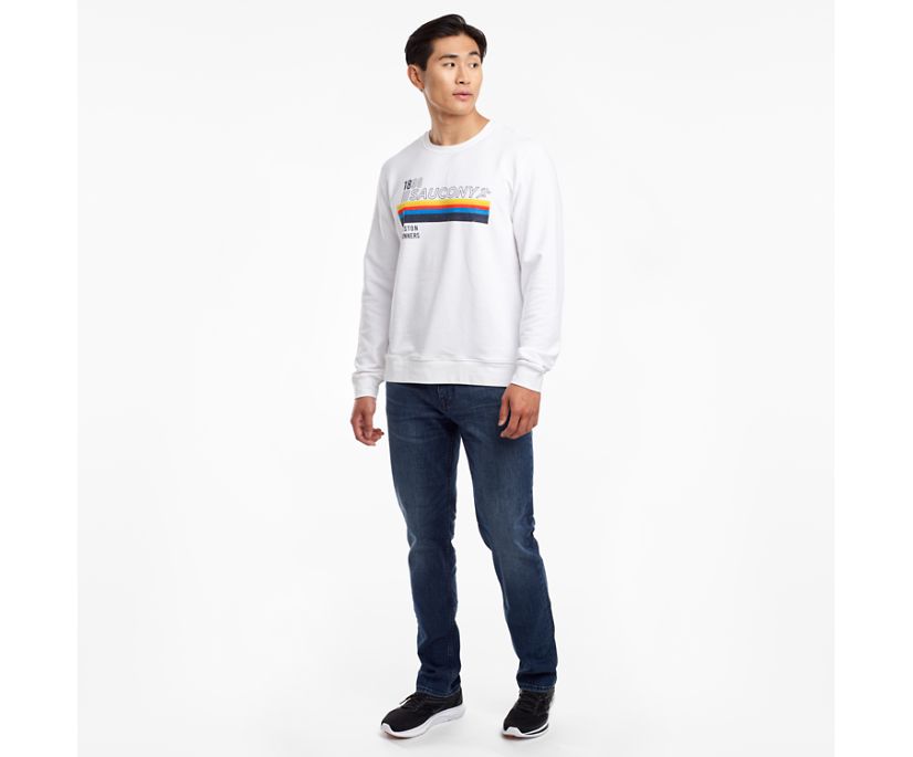 Saucony Rested Crewneck Muške Tops Bijele | WEB4BPKC