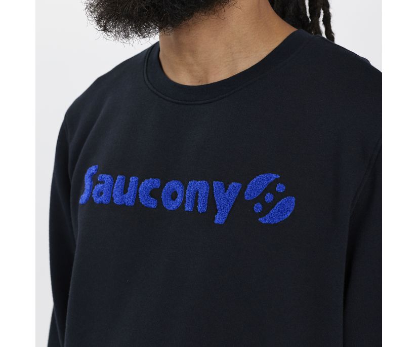 Saucony Rested Crewneck Muške Tops Crne | UNB3SYI3