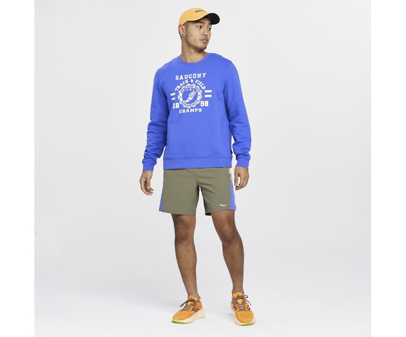 Saucony Rested Crewneck Muške Tops Plave | 1N14PP3X