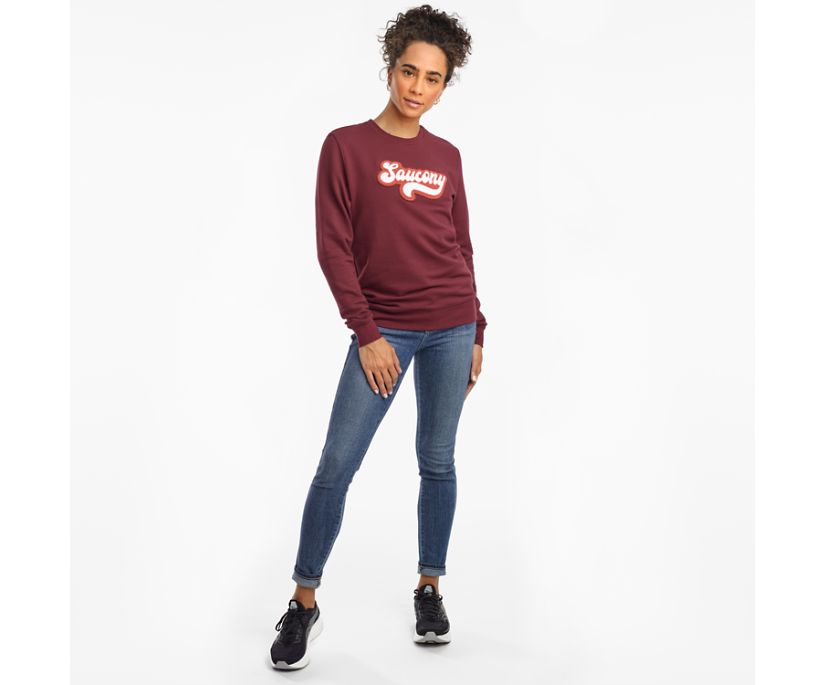 Saucony Rested Crewneck Ženske Tops Bordo | 9C6WY5W4