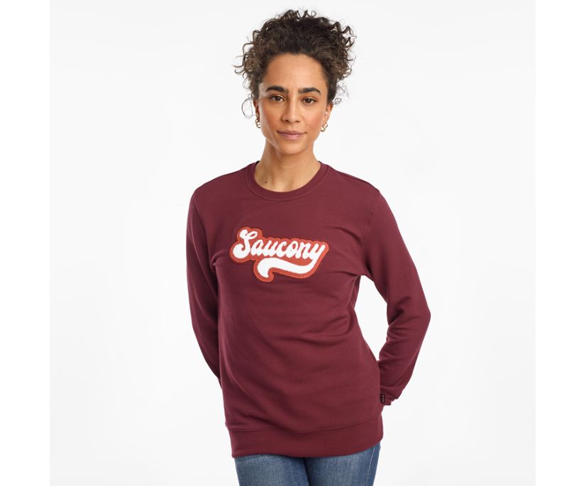 Saucony Rested Crewneck Ženske Tops Bordo | 9C6WY5W4