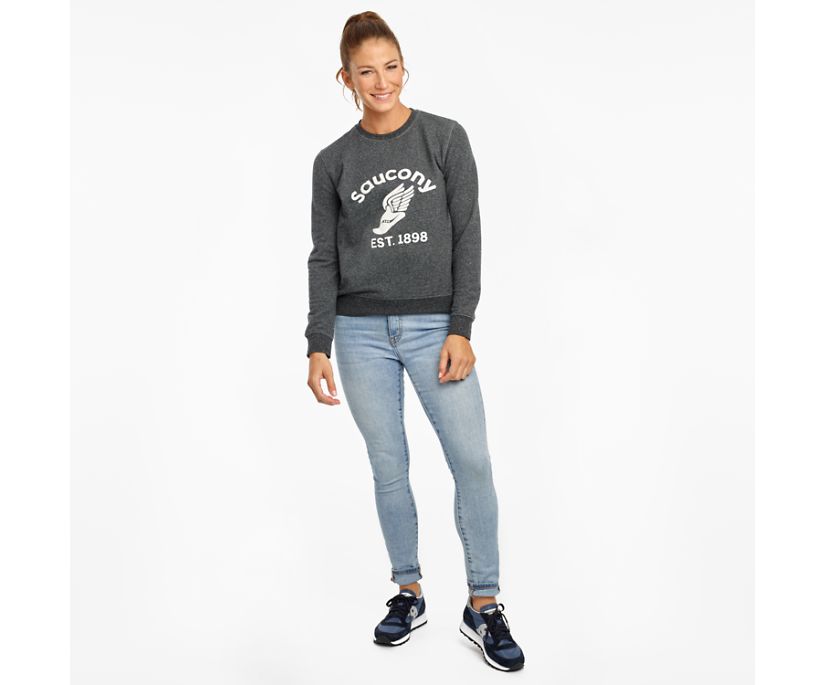 Saucony Rested Crewneck Ženske Tops Crne | RI9IJMM3