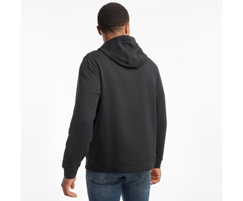 Saucony Rested Hoodie Muške Tops Crne | 7BFHUZ8J