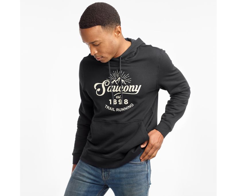 Saucony Rested Hoodie Muške Tops Crne | 7BFHUZ8J