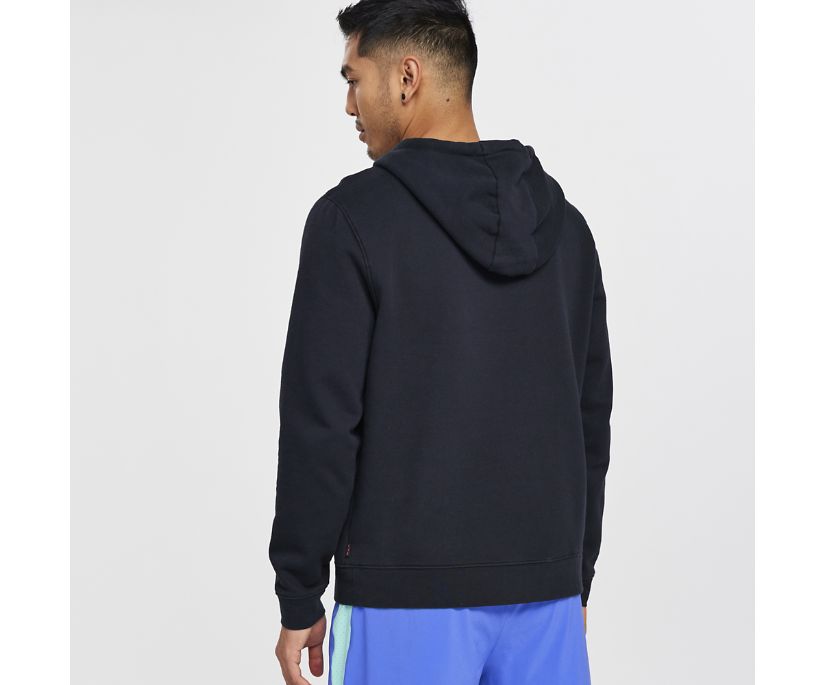 Saucony Rested Hoodie Muške Tops Crne | K1BK7631