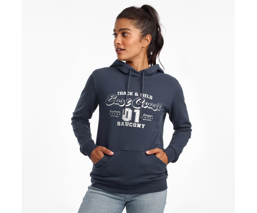 Saucony Rested Hoodie Ženske Tops Sive Plave | QM47GCY2