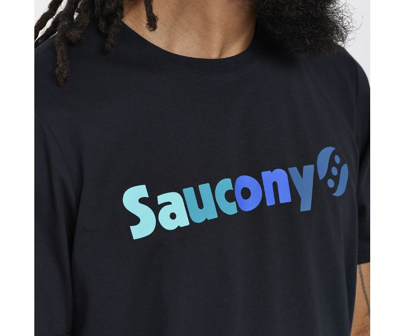 Saucony Rested T-Shirt Muške Tops Crne | UNS4K0LW