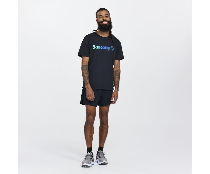 Saucony Rested T-Shirt Muške Tops Crne | UNS4K0LW