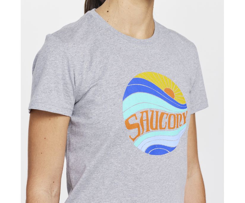 Saucony Rested T-Shirt Ženske Tops Svijetlo Sive | NGOM5V2T