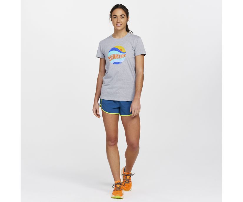 Saucony Rested T-Shirt Ženske Tops Svijetlo Sive | NGOM5V2T