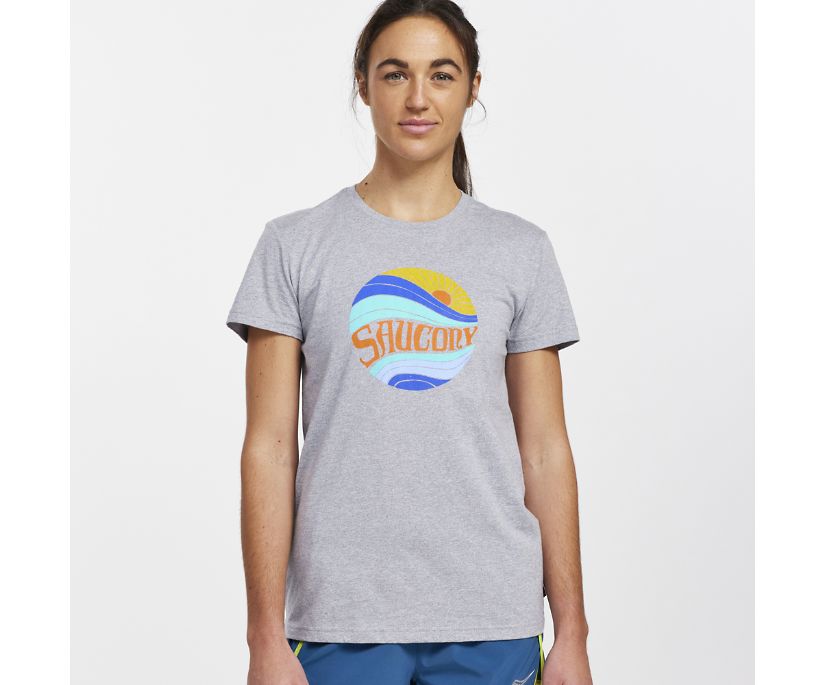 Saucony Rested T-Shirt Ženske Tops Svijetlo Sive | NGOM5V2T