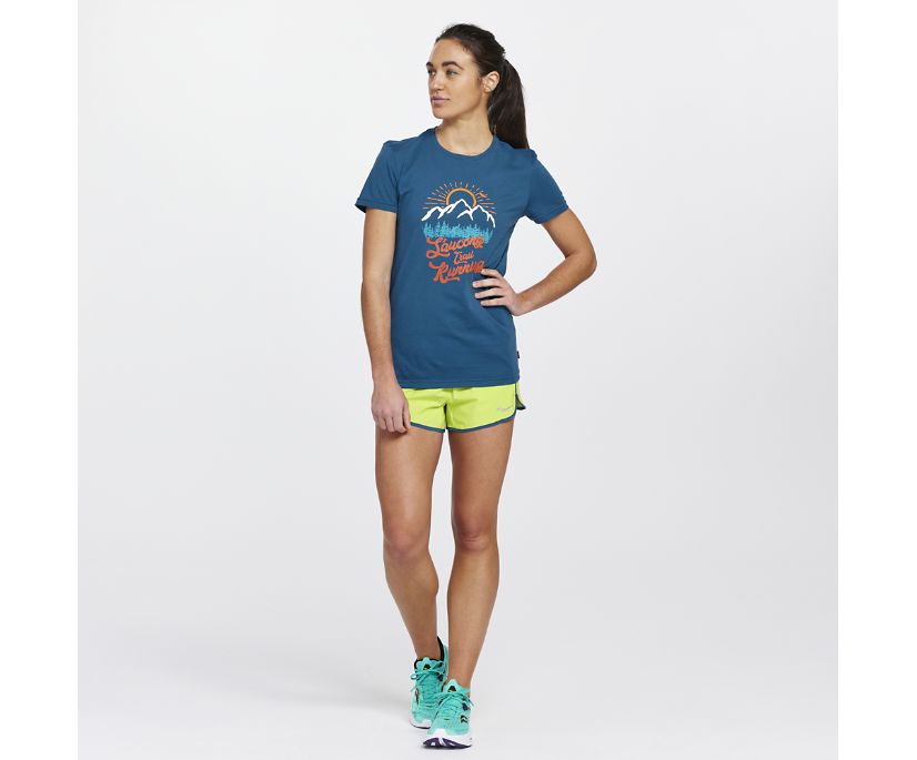 Saucony Rested T-Shirt Ženske Tops Tamnoplave | 3OAKPK4Q