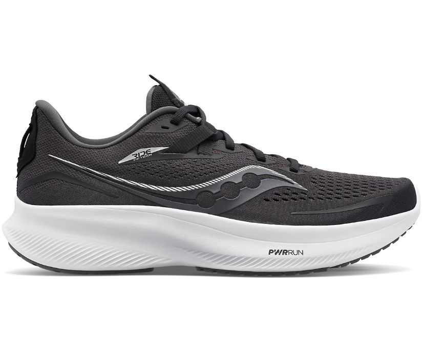 Saucony Ride 15 Wide Ženske Cipele Crne Bijele | K9PWAWH1