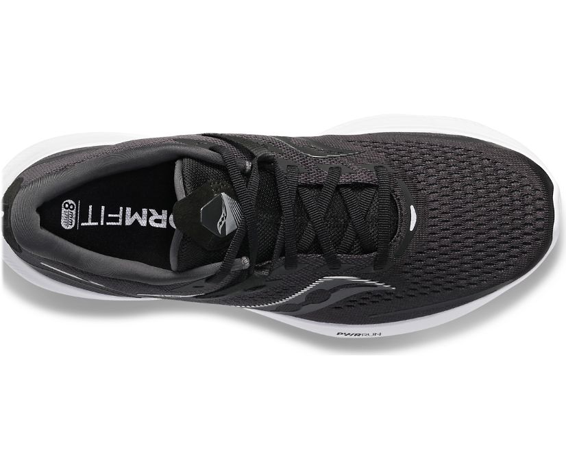 Saucony Ride 15 Wide Ženske Running Patike Crne Bijele | 2F8QFNFW