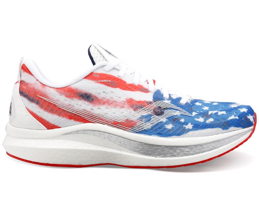 Saucony Stars & Stripes Endorphin Speed 2 Ženske Running Patike Crvene Bijele Plave | LNS4PIHE