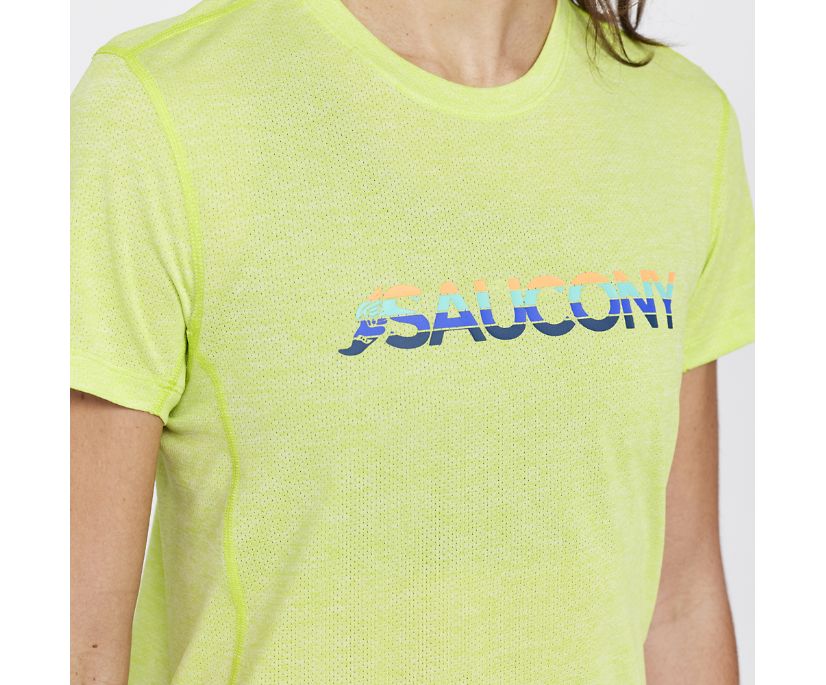 Saucony Stopwatch Graphic Short Sleeve Ženske Tops Svijetlo Zelene | K71JZ87C