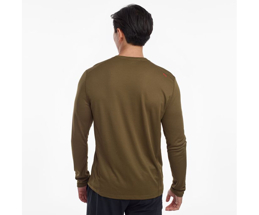 Saucony Stopwatch Long Sleeve Muške Tops Tamno Maslinasto Zelene | 2KDOA11S