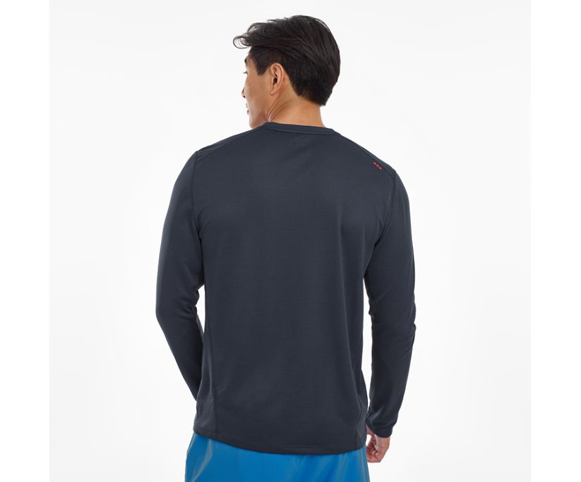 Saucony Stopwatch Long Sleeve Muške Tops Sive Plave | 2Q64UAFR