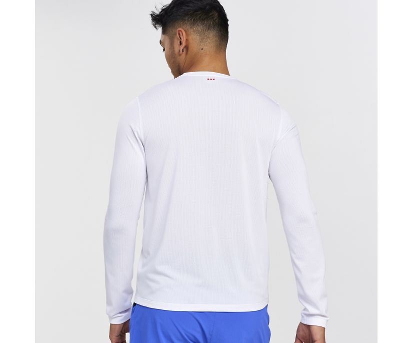 Saucony Stopwatch Long Sleeve Muške Tops Bijele | JAMZ9WK7