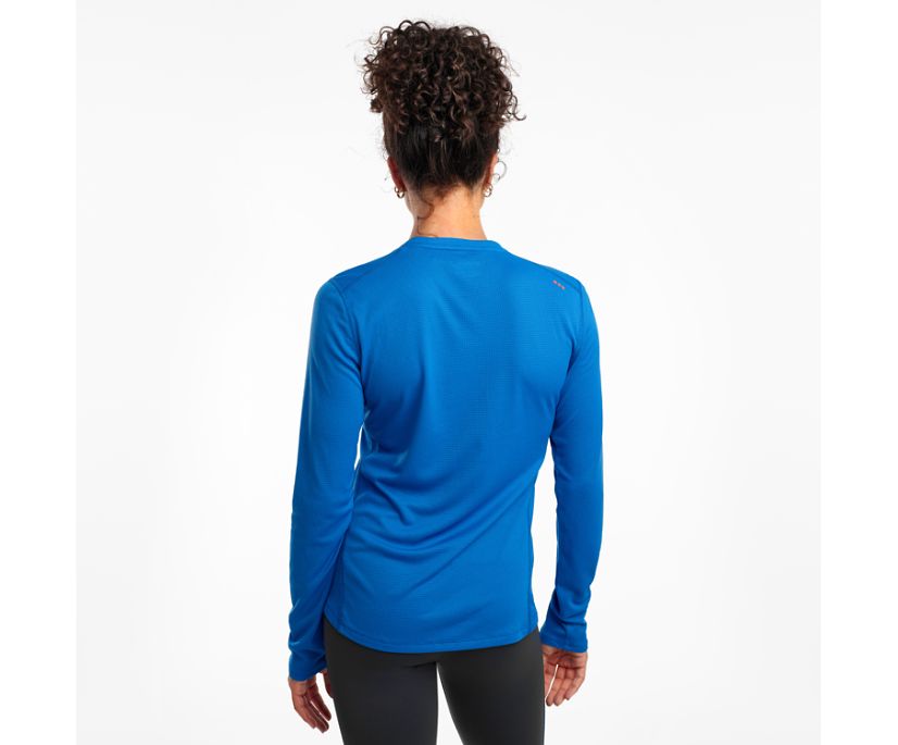 Saucony Stopwatch Long Sleeve Ženske Tops Plave | 0TVES3HH