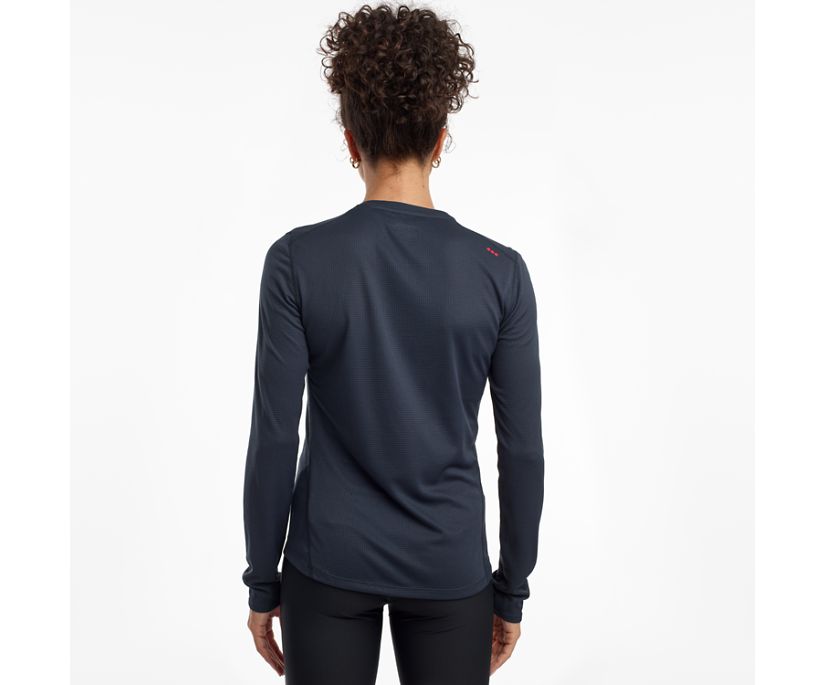 Saucony Stopwatch Long Sleeve Ženske Tops Sive Plave | 115WR0SP