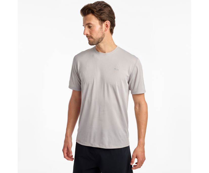 Saucony Stopwatch Short Sleeve Muške Tops Sive | PR2AOGDG