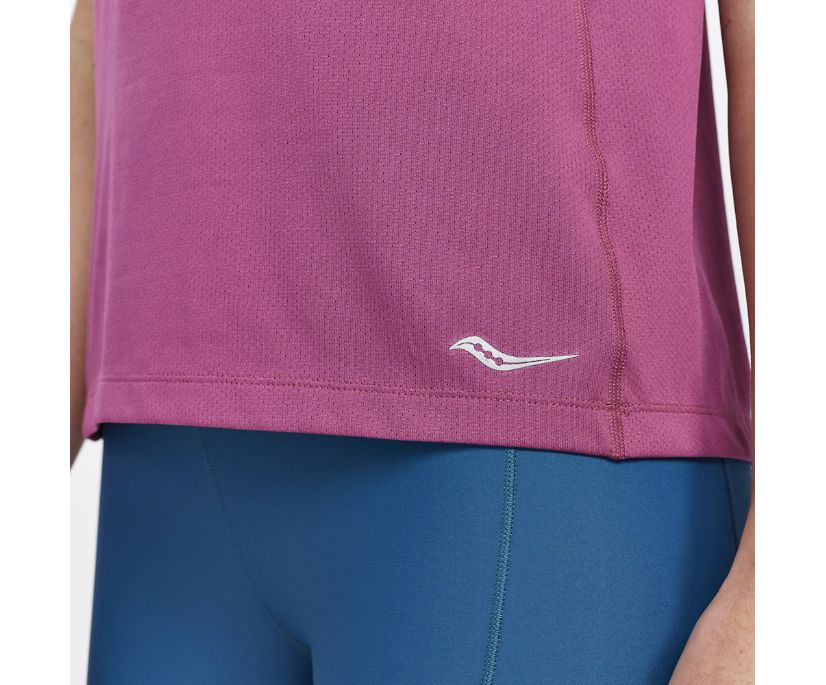 Saucony Stopwatch Short Sleeve Ženske Tops Roze | 2FKV26QA