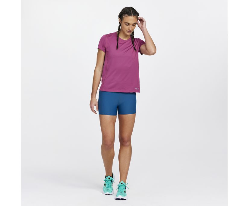 Saucony Stopwatch Short Sleeve Ženske Tops Roze | 2FKV26QA