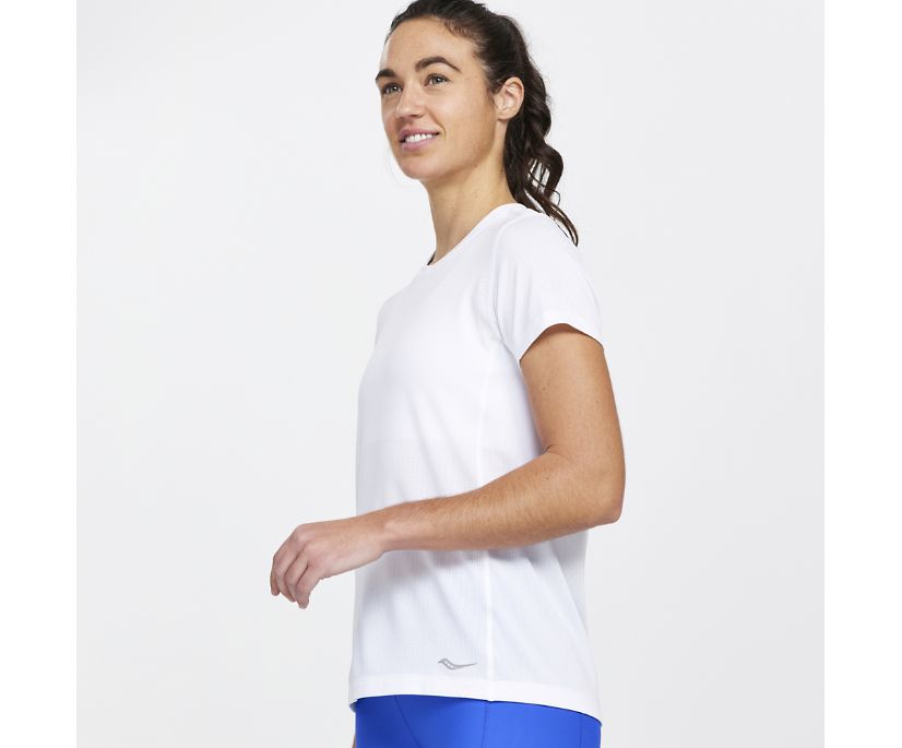 Saucony Stopwatch Short Sleeve Ženske Tops Bijele | 9LCEQHA0