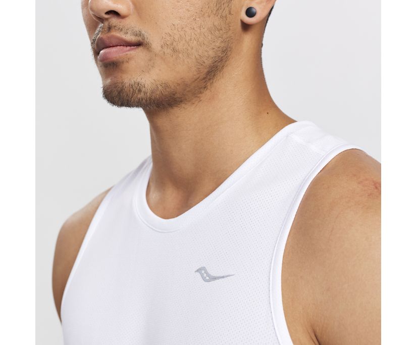 Saucony Stopwatch Singlet Muške Tops Bijele | HIM77G4R