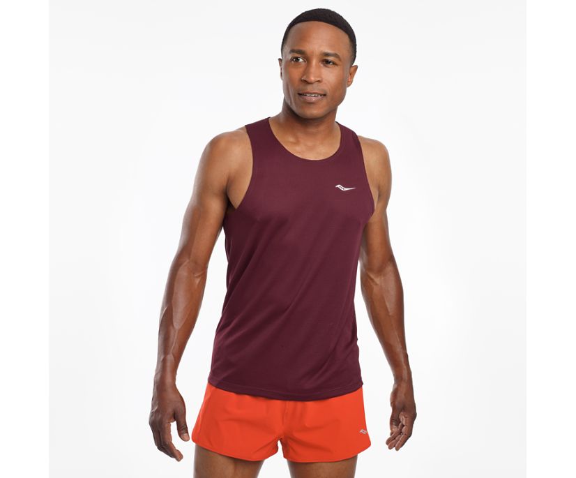 Saucony Stopwatch Singlet Muške Tops Bordo | 4ILPH632