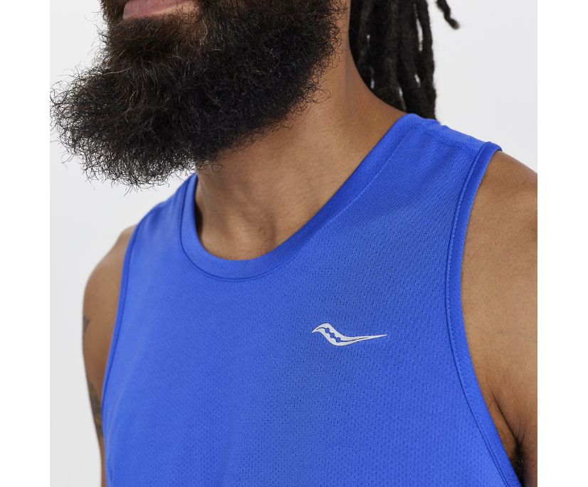 Saucony Stopwatch Singlet Muške Tops Plave | 5F0MDP76