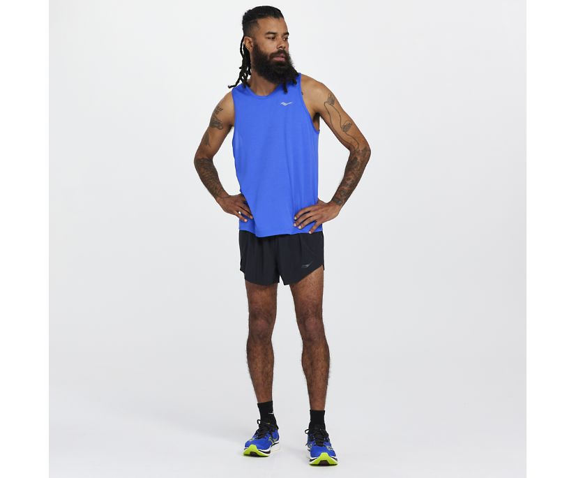 Saucony Stopwatch Singlet Muške Tops Plave | 5F0MDP76