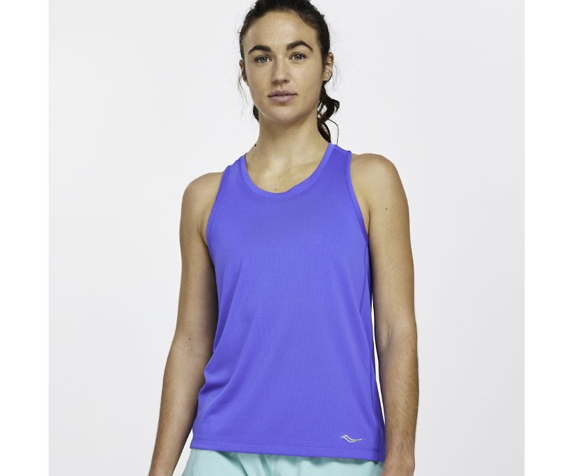 Saucony Stopwatch Singlet Ženske Tops Plave | UP7JX9GL