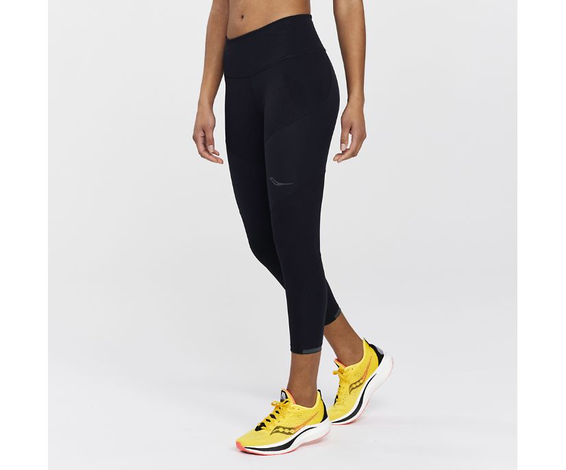 Saucony Time Trial Crop Tight Ženske Hlače Crne | FSD2VV2H