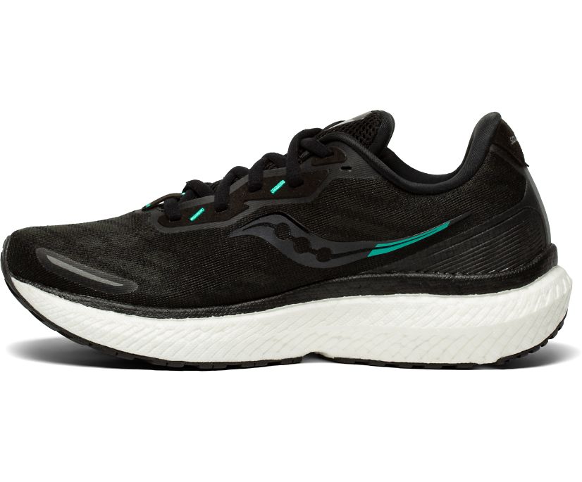 Saucony Triumph 19 Wide Ženske Cipele Crne Bijele | VYHHBXMI