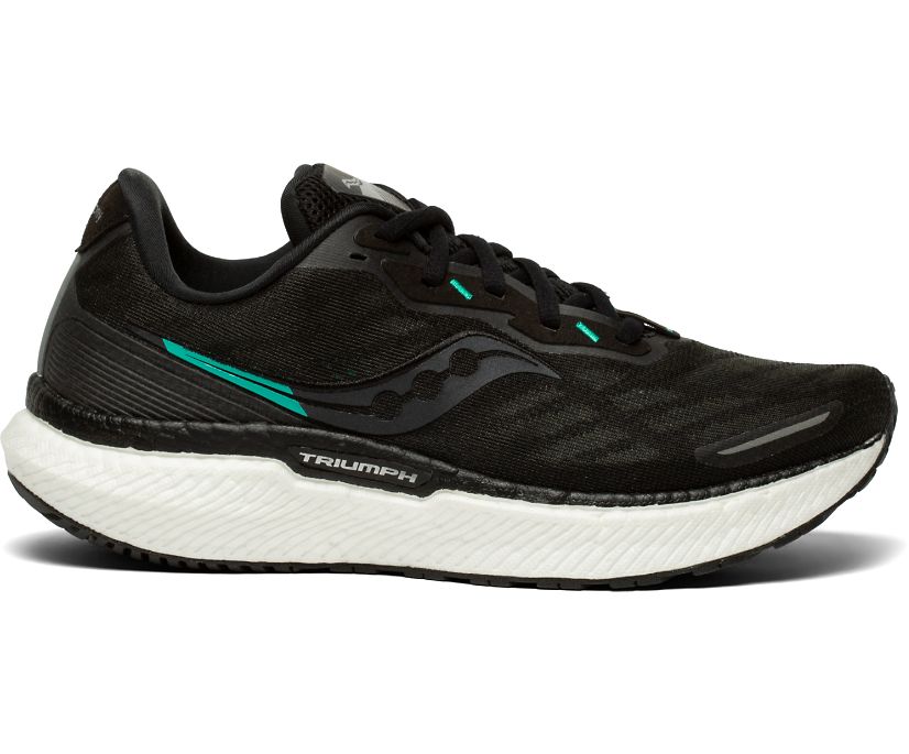 Saucony Triumph 19 Wide Ženske Cipele Crne Bijele | VYHHBXMI