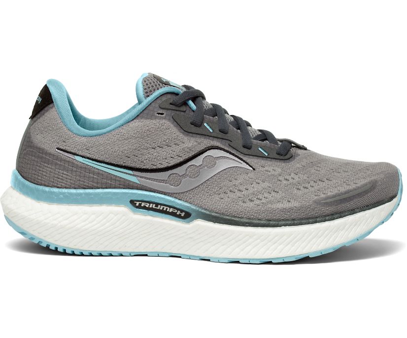 Saucony Triumph 19 Wide Ženske Running Patike Sive Svijetlo Plave | UA202FD4