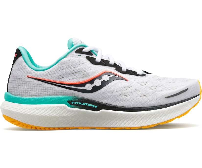 Saucony Triumph 19 Ženske Walking Patike Bijele Narančaste | H1G0B2IQ