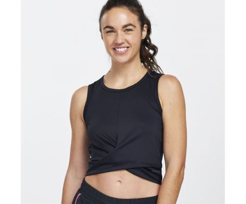 Saucony Dash Crop Top Ženske Tops Crne | JM7S8JXZ