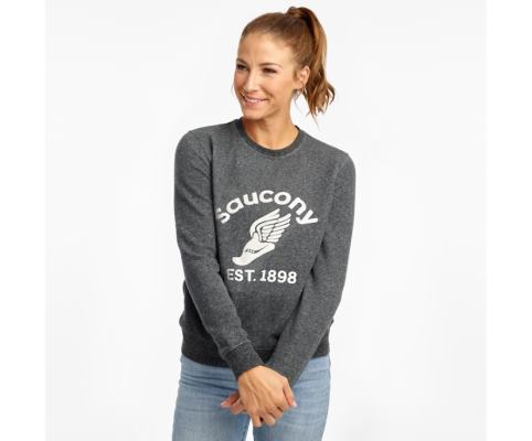 Saucony Rested Crewneck Ženske Tops Crne | RI9IJMM3